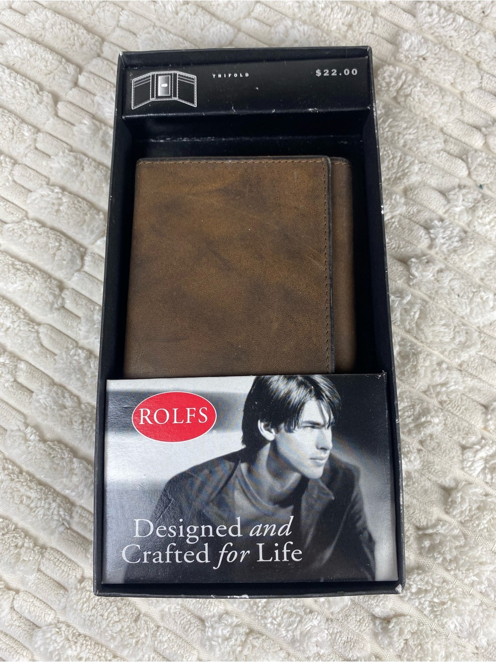 Vintage 1990s Rolfs Leather Trifold Wallet New In Box Deadstock